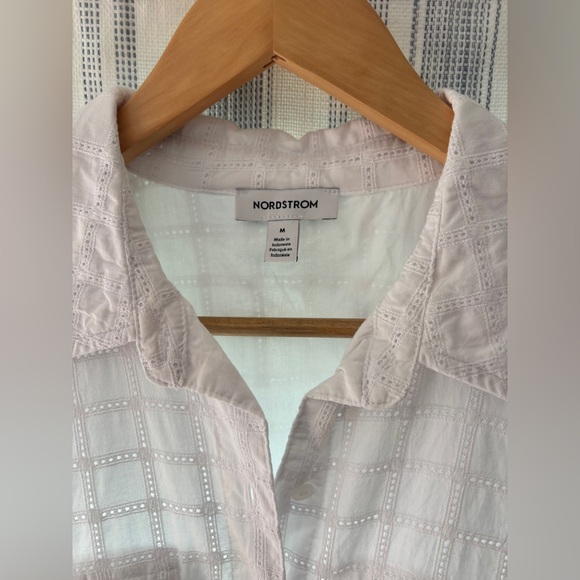 Nordstrom White Checkered Lined Shirt Dress - Picture 3 of 3